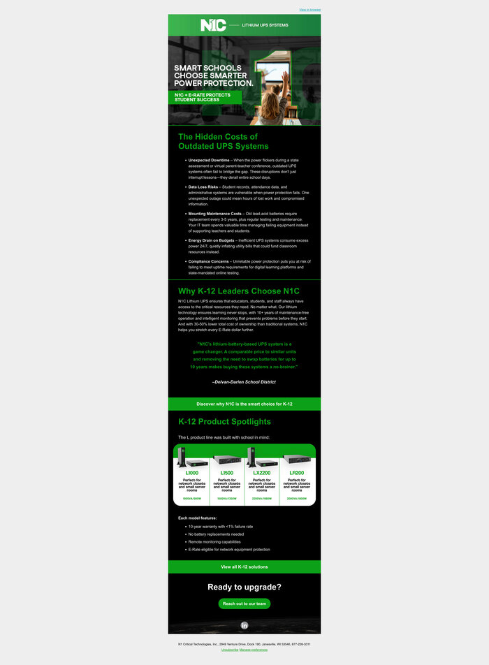 N1C email campaign design