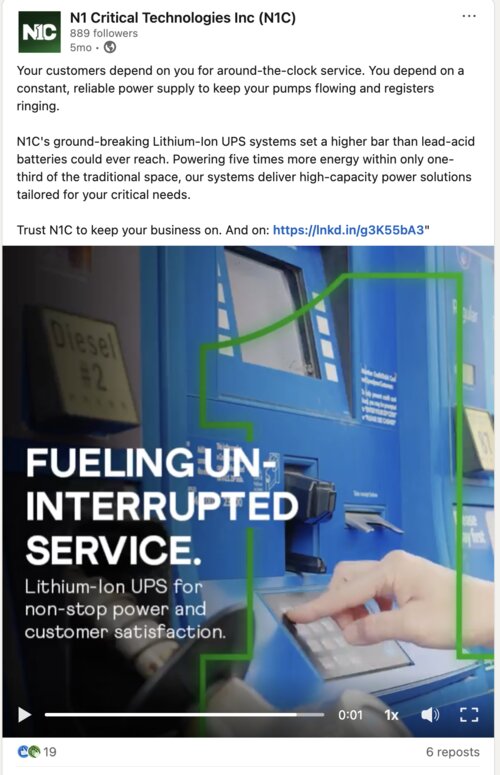 N1C LinkedIn social campaign post