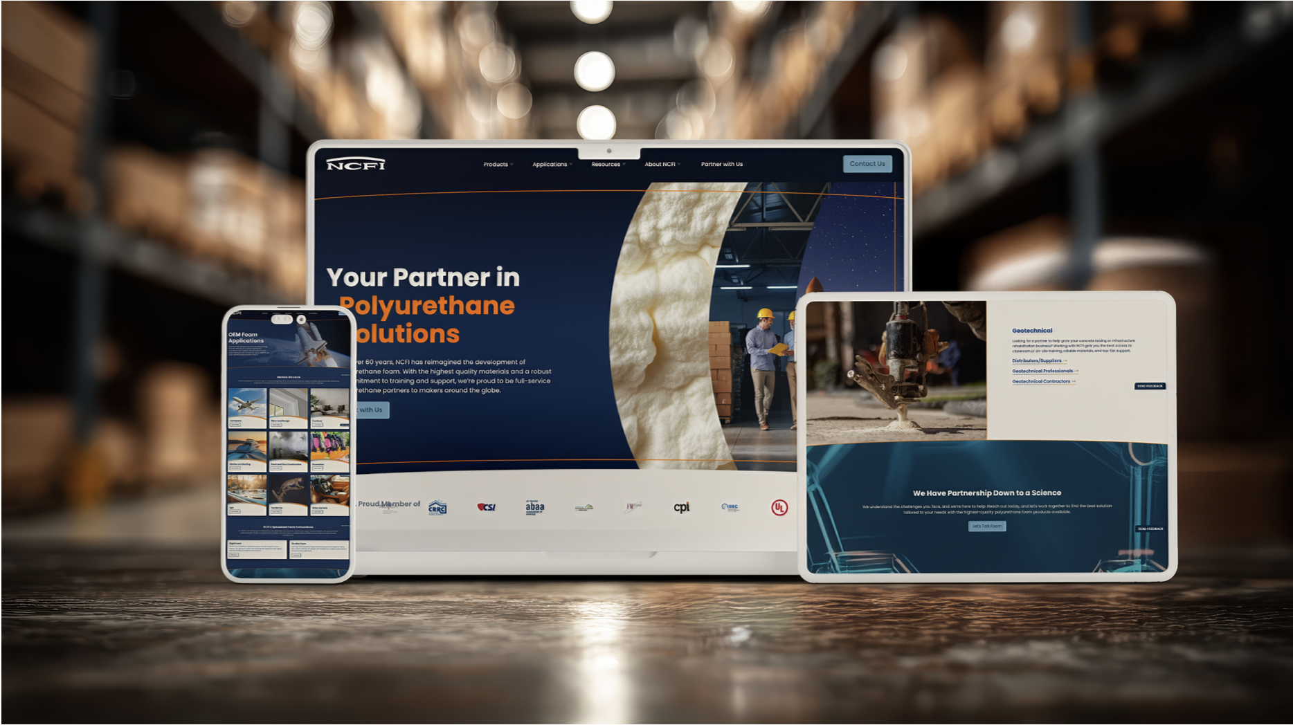 NCFI brand system across digital touchpoints