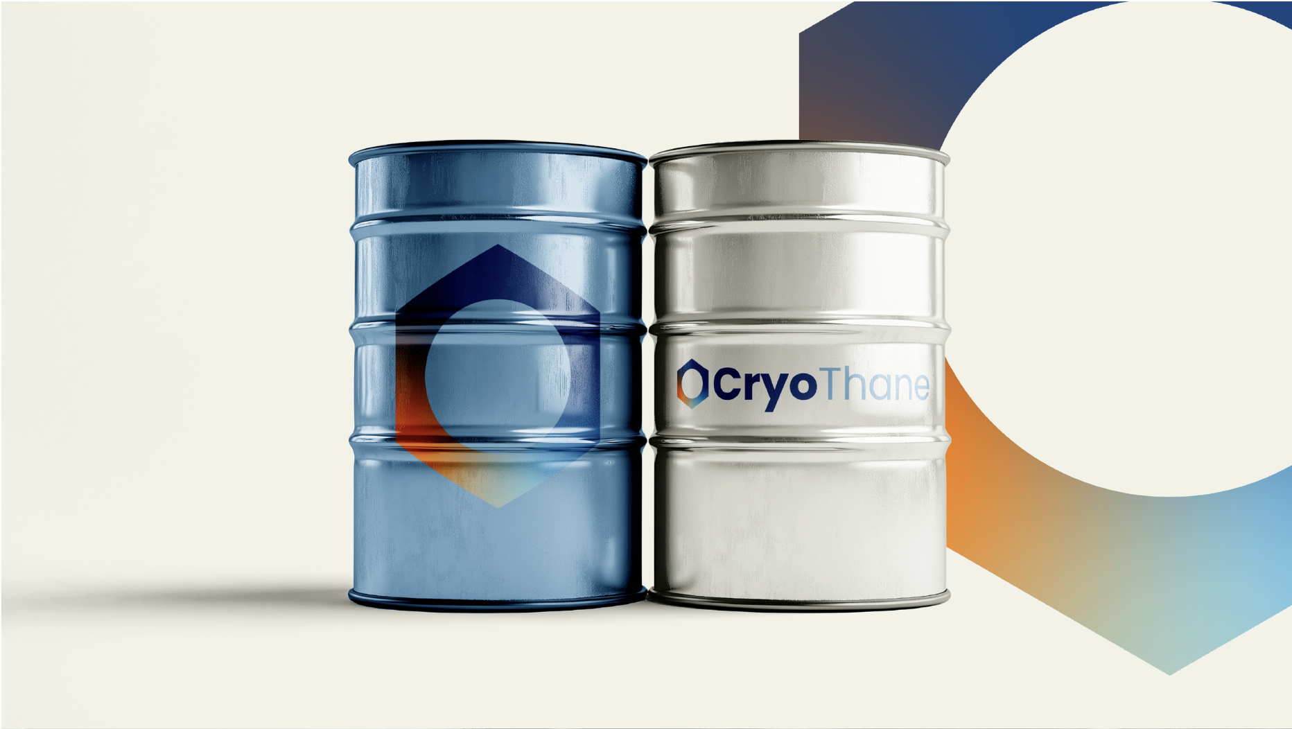 NCFI CryoThane barrel mockup showing OEM product branding