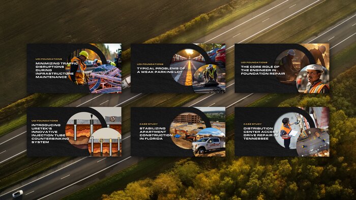 URETEK case study graphics and layouts